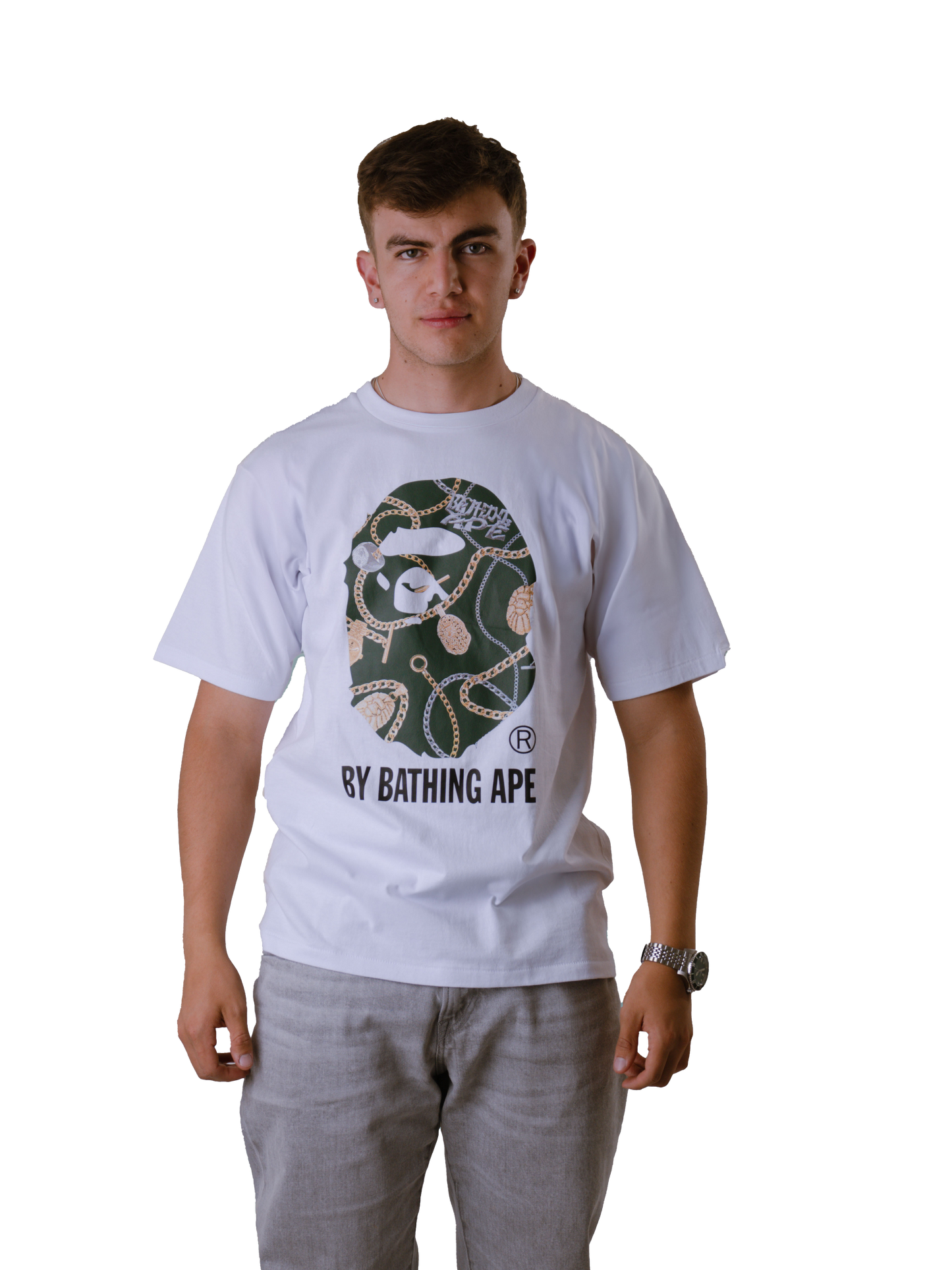 Bape chain tee white