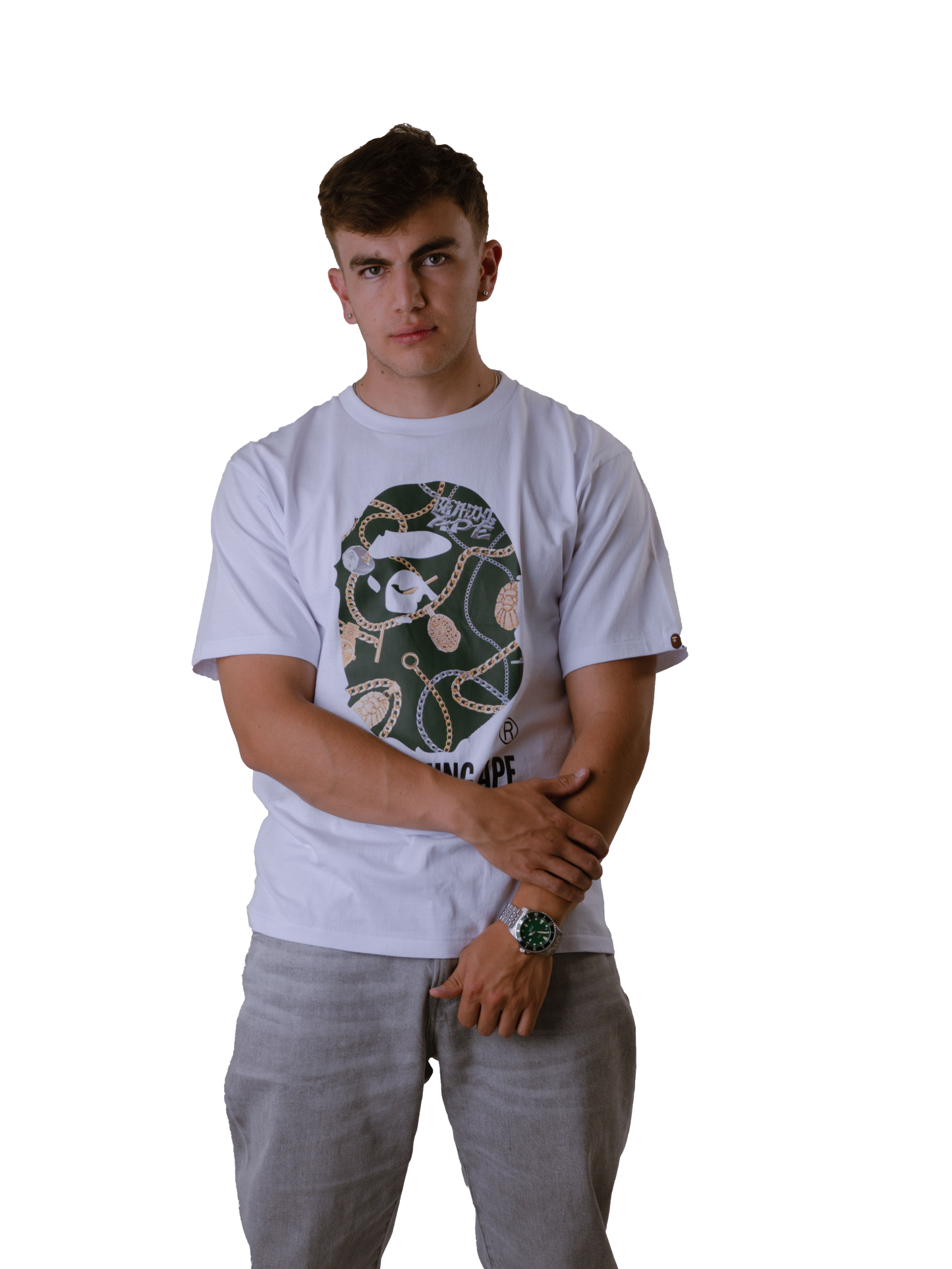 Bape chain tee white