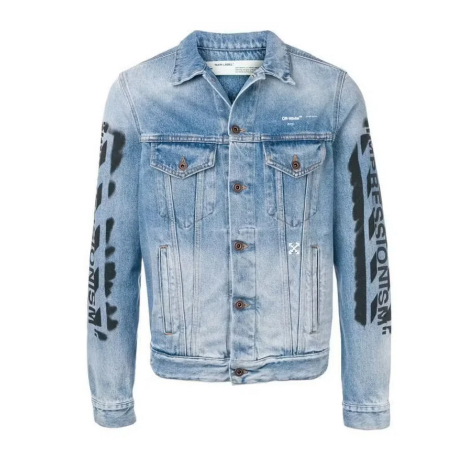 Off-White Slim Fit Spray Paint Diag Denim Jacket