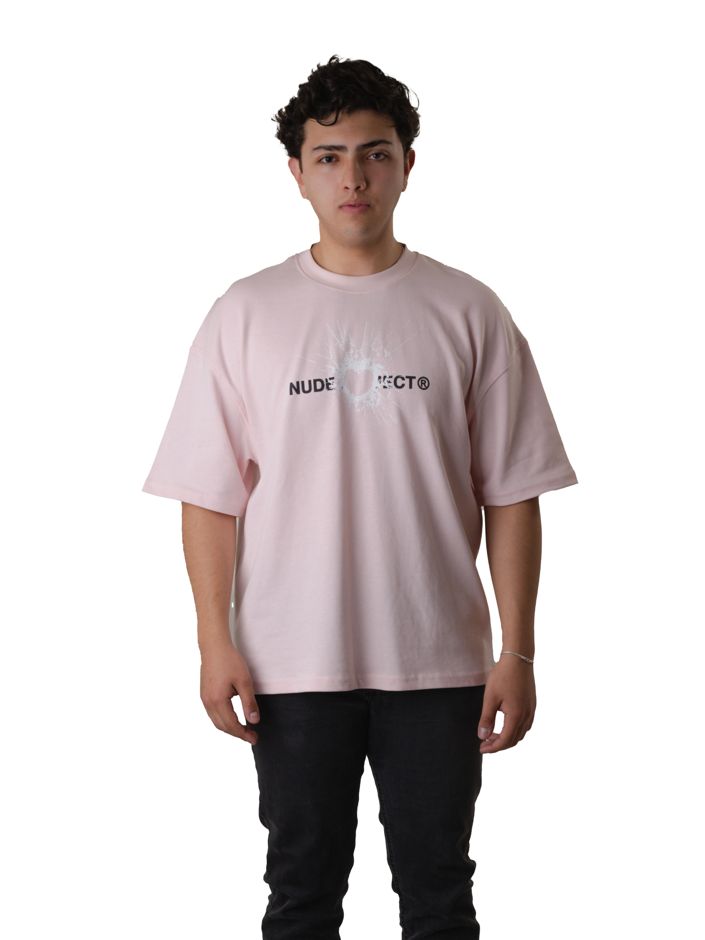 Nude project bullet heart tee pink