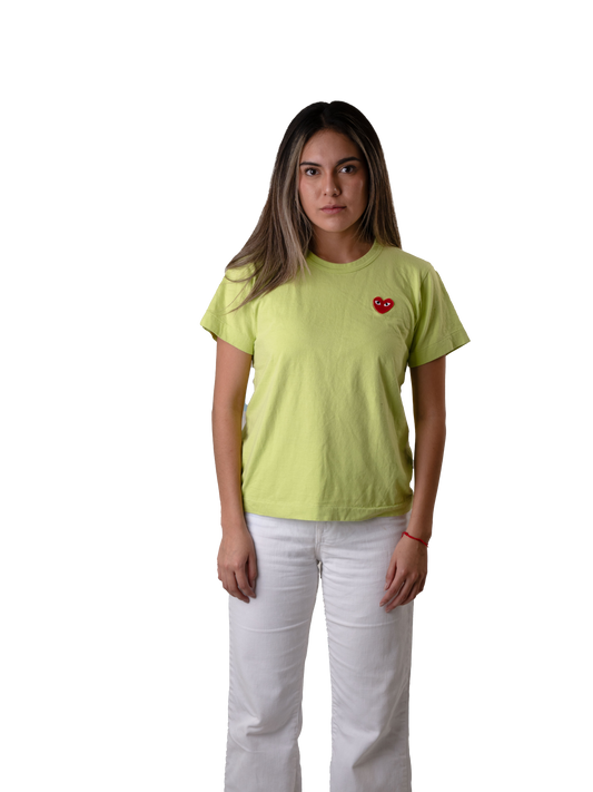 Comme des Garçons small heart tee green